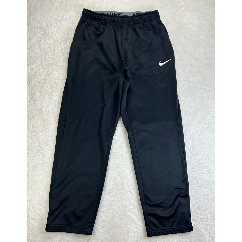 Nike Track Pants Therma Fleece Dri-Fit Mens M Black Training Sweats Warm Ups
